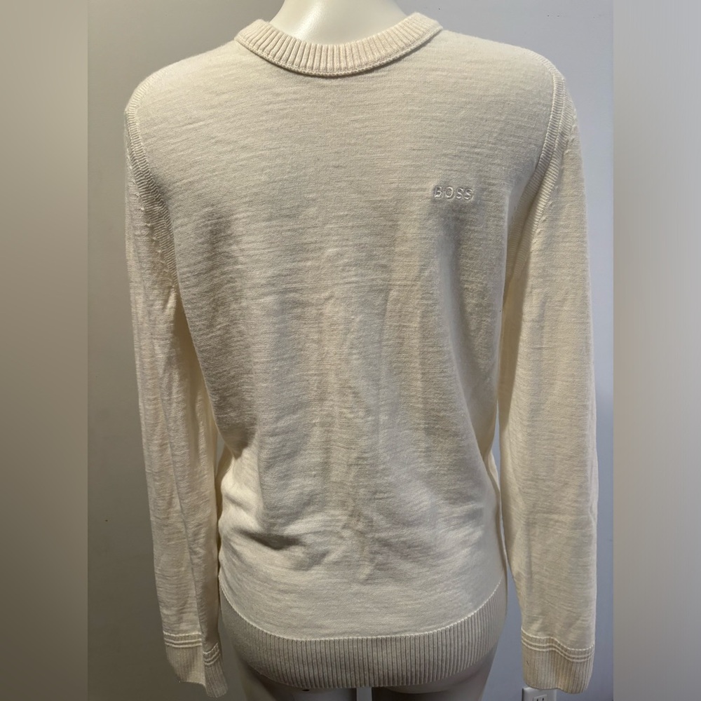 Boss Pullover Avac Wool Ecru Sweater